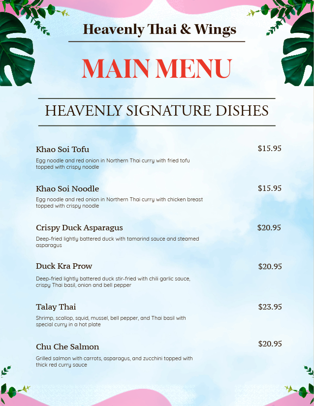 Menu Page 1